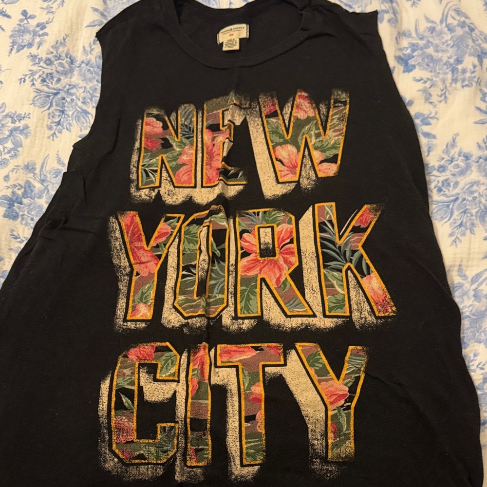Denim & Supply Ralph Lauren Black and floral NYC Tee
